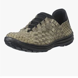 Bernie Mev Victoria Golden Weaver Sneakers black soles  SZ 11.5 NWOT